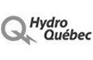 Un logo noir et blanc pour hydro québec sur fond blanc.