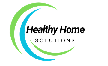 The logo for healthy home solutions is green and black on a white background.