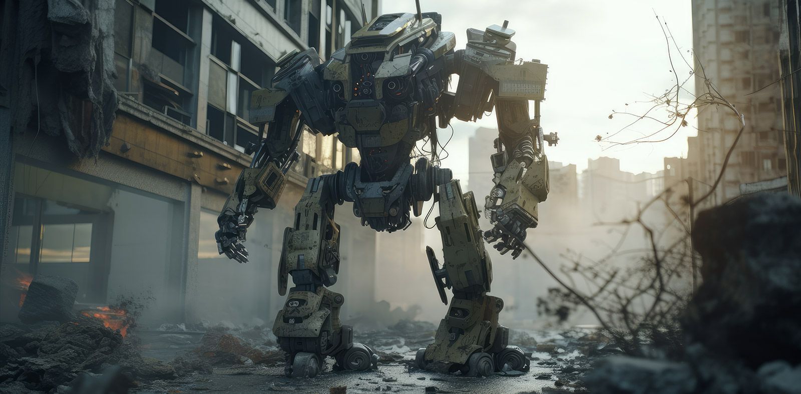 Immagine di un robot distruttore da guerra