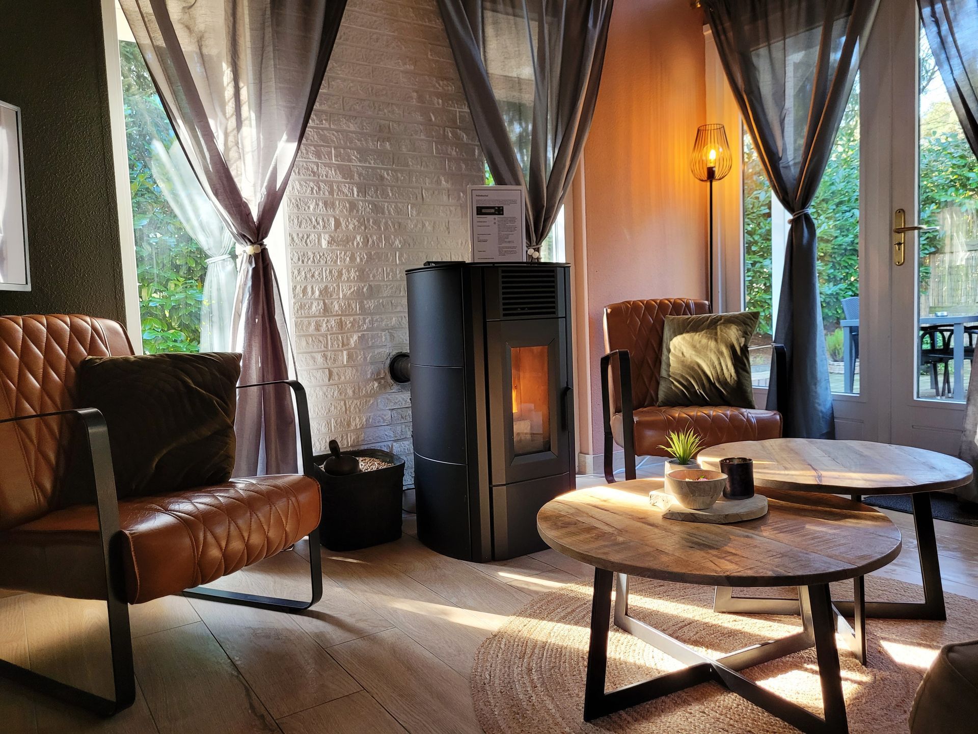 Secret Wellness Droombos | Woonkamer | Pelletkachel