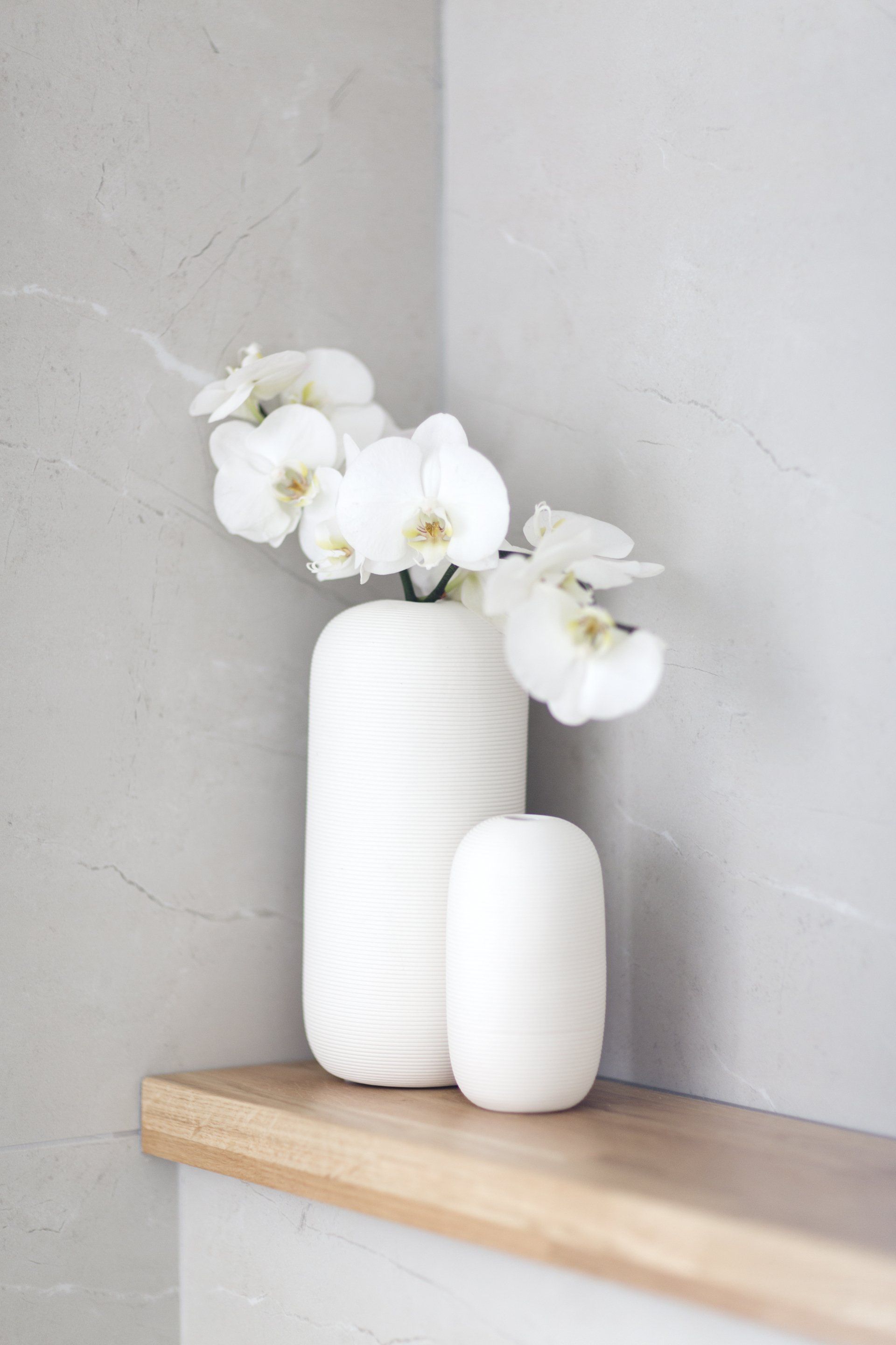 מדפי עץ, נרות ריחניים ופרחים לאוירה מושלמת וחמימה. שיפוץ מקלחת ילדים שבירת קיר והרחבת החלל. חדר אמבטיה לילדים עם שני כיורים ואלמנטים של זהב וצבע כחול. אריכים מיוחדים מקלחת ילדים חלומית בעיצוב של מעצבת פנים ומלבישה בתים ג׳ני ויאליך jenyvstudio