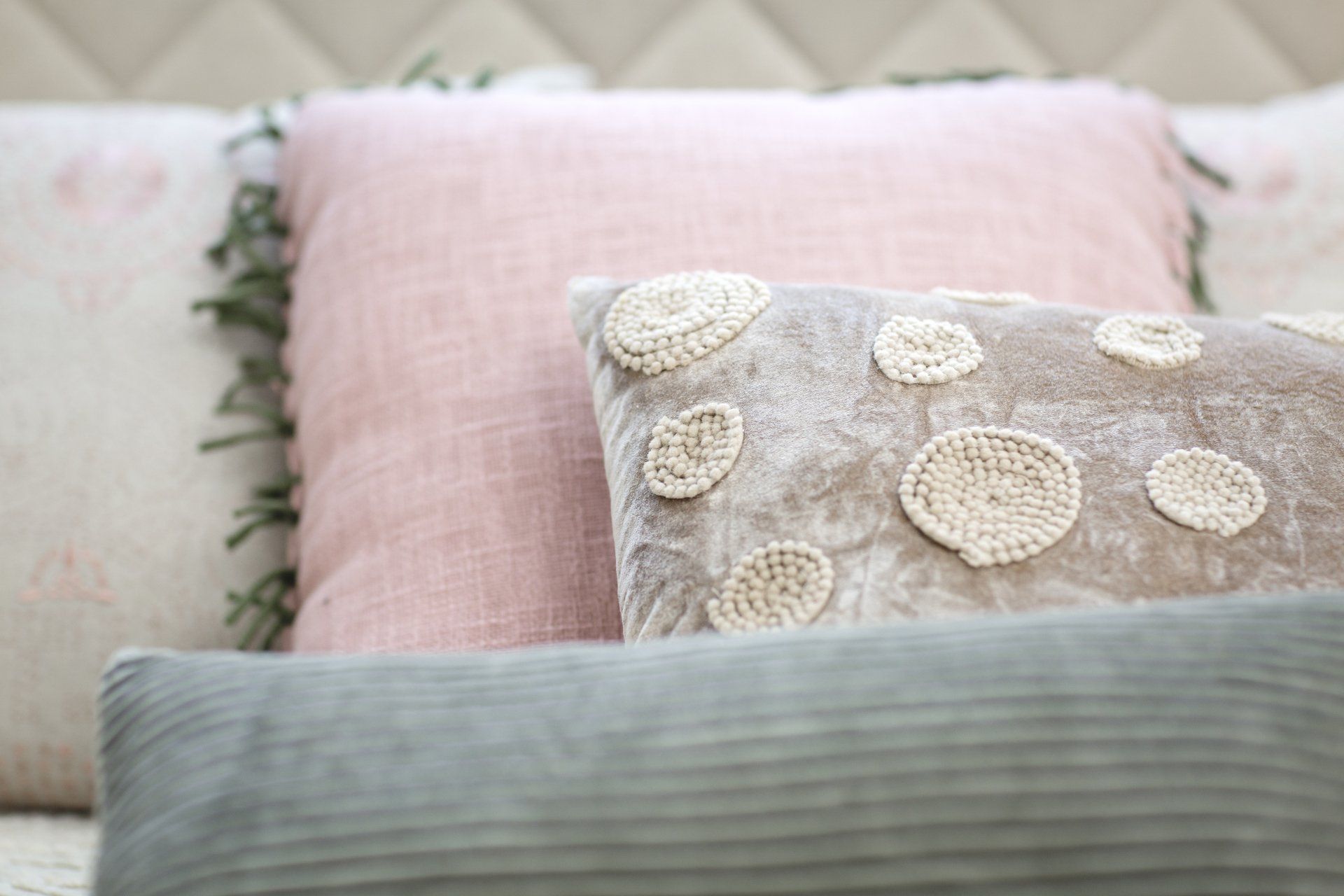 כרית נוי מקטיפה  וכרית נוי ורודה