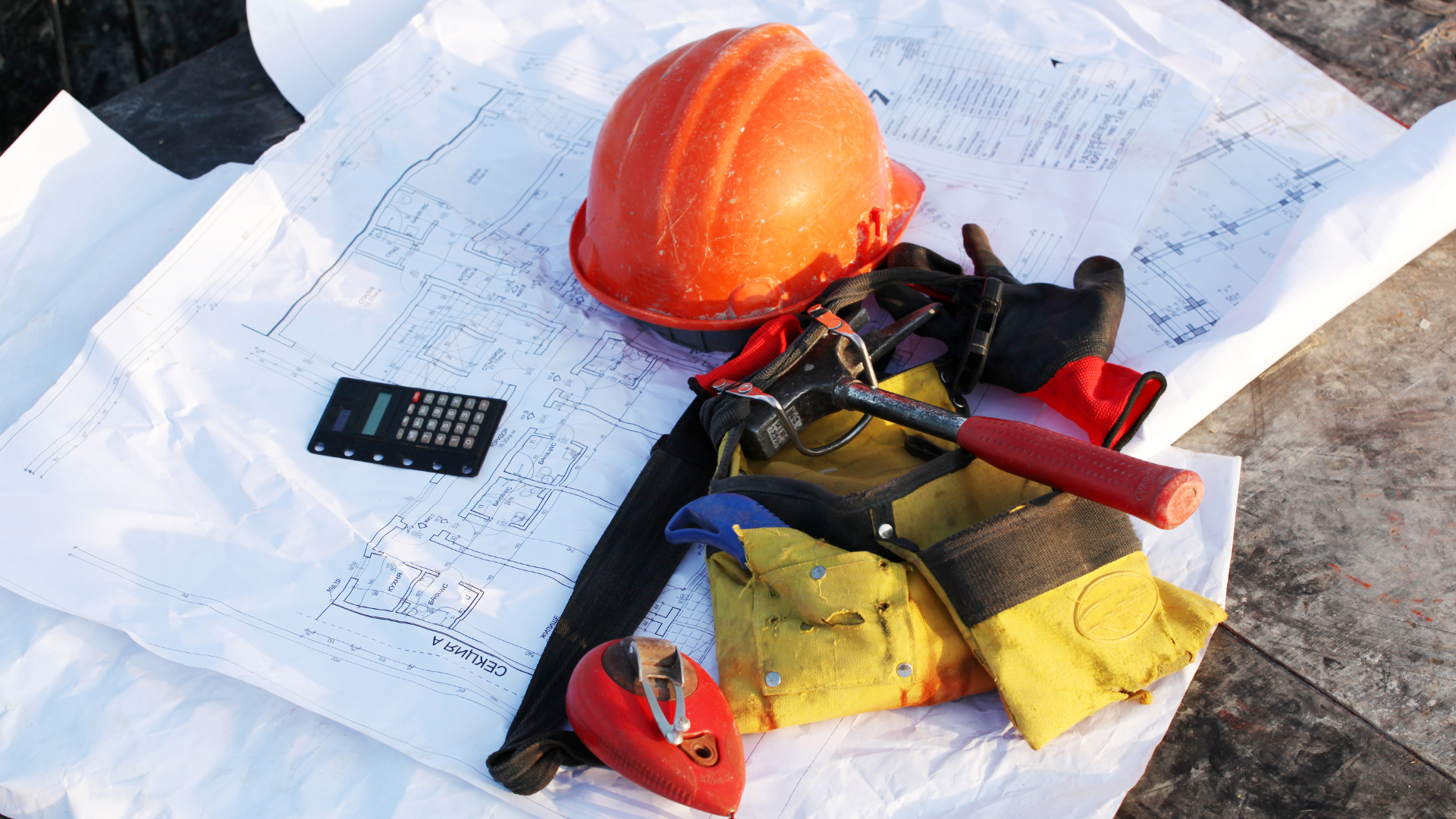 concrete construction planning with construction tools