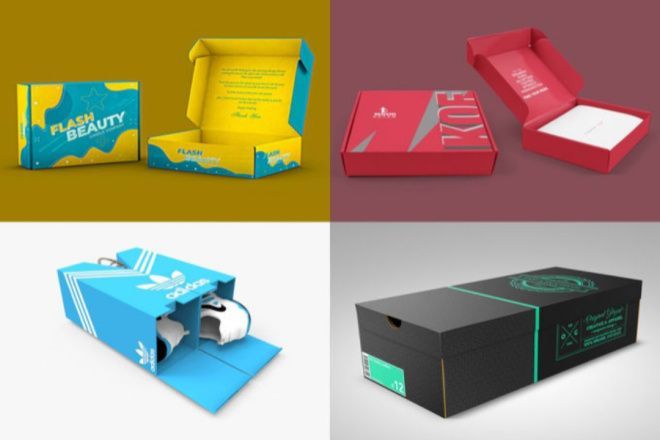 Four different boxes with one that says flash beauty on it www.webtekkdesign.com