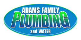 a logo for adams family plumbing and water