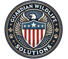 Guardian Wildlife Solutions logo: an American shield with eagle, wings, and text.