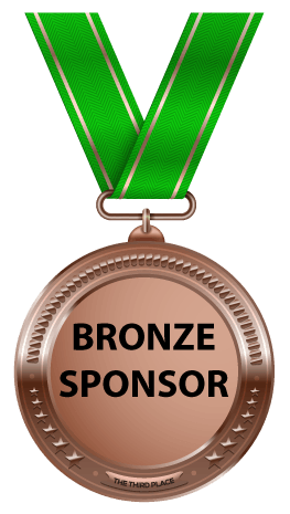 Bronze sponsor medal with green ribbon.