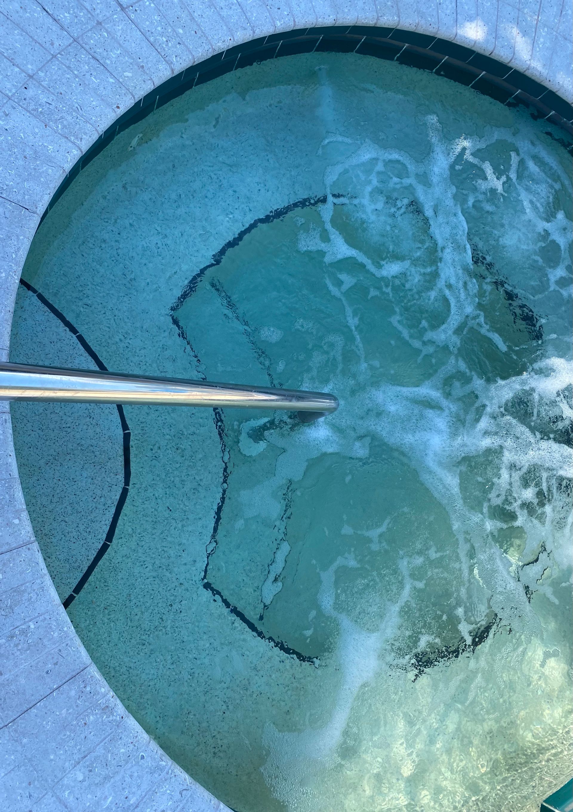 closeup of residential hot tub