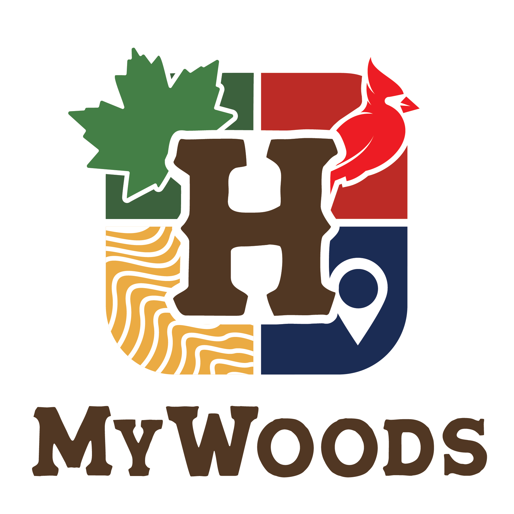 Logo for MyWoods: Brown 