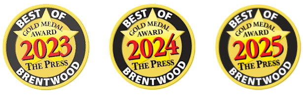 Gold medal awards for 2023 and 2024 from The Press Brentwood.