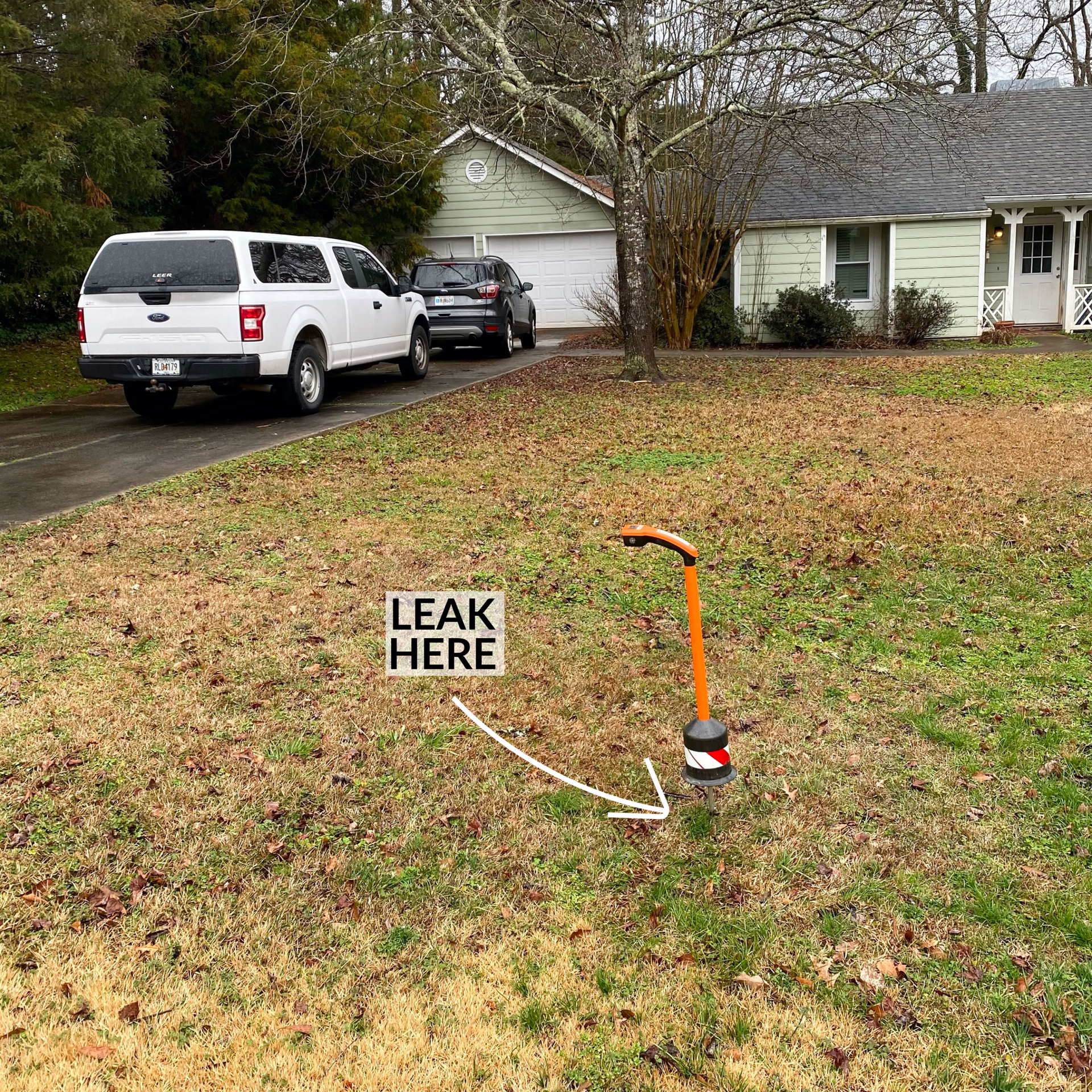 Outside Water Line Leak in Yard