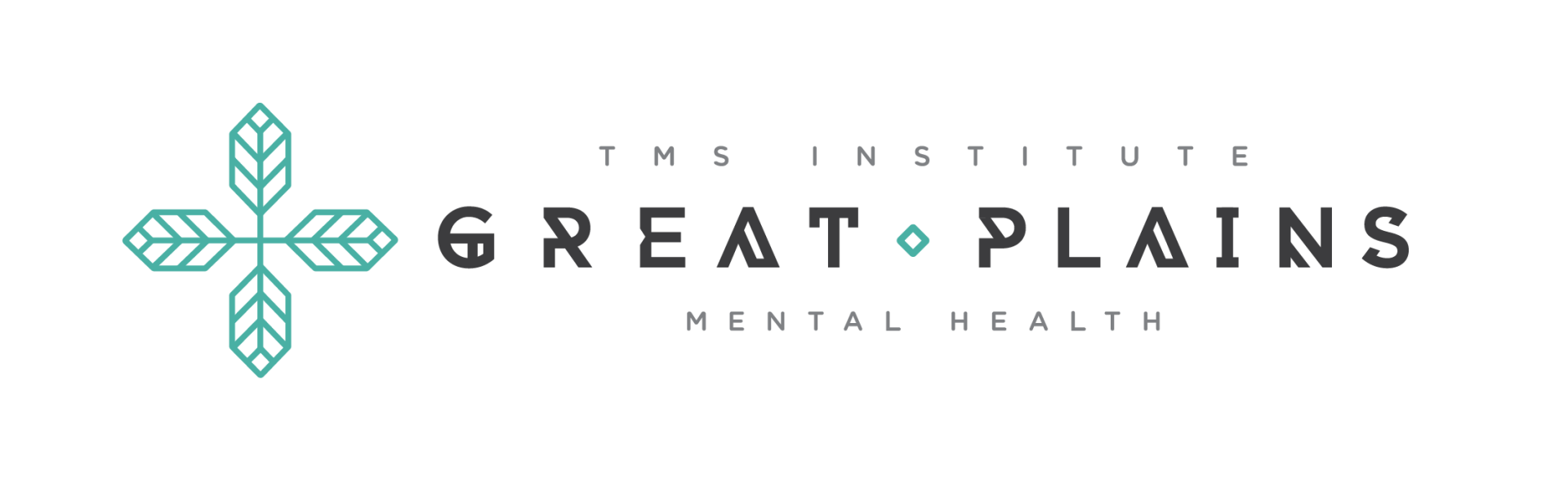 The logo for great plains mental health is a cross with leaves on it.