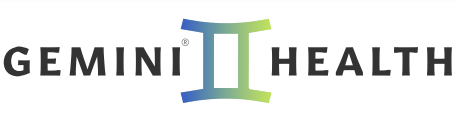 The logo for gemini health has a zodiac sign on it.
