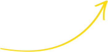 A yellow arrow pointing up on a white background.