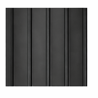 A dark gray panel with evenly spaced, vertical raised ribs or grooves, creating a modern, textured surface.