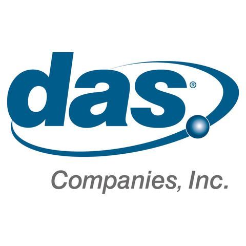 The logo for das companies inc. is blue and white.