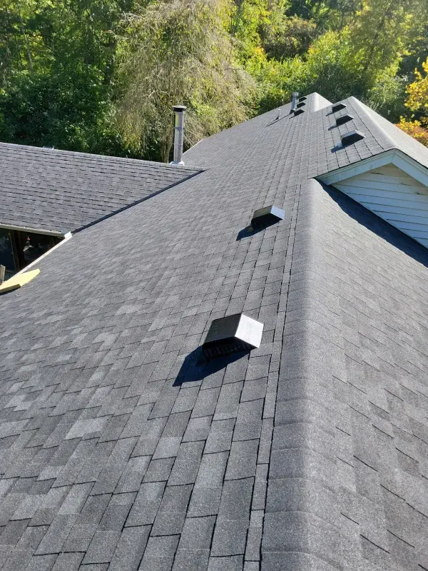 A residential shingle roof installation in Hamilton, OH by Haubner Construction