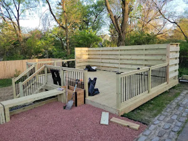 A custom deck in Hamilton, OH built by Haubner Construction 