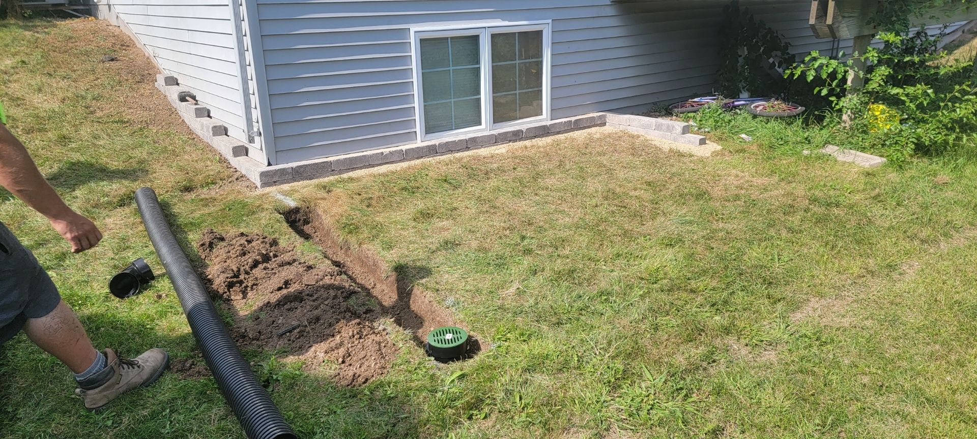 French drain installation