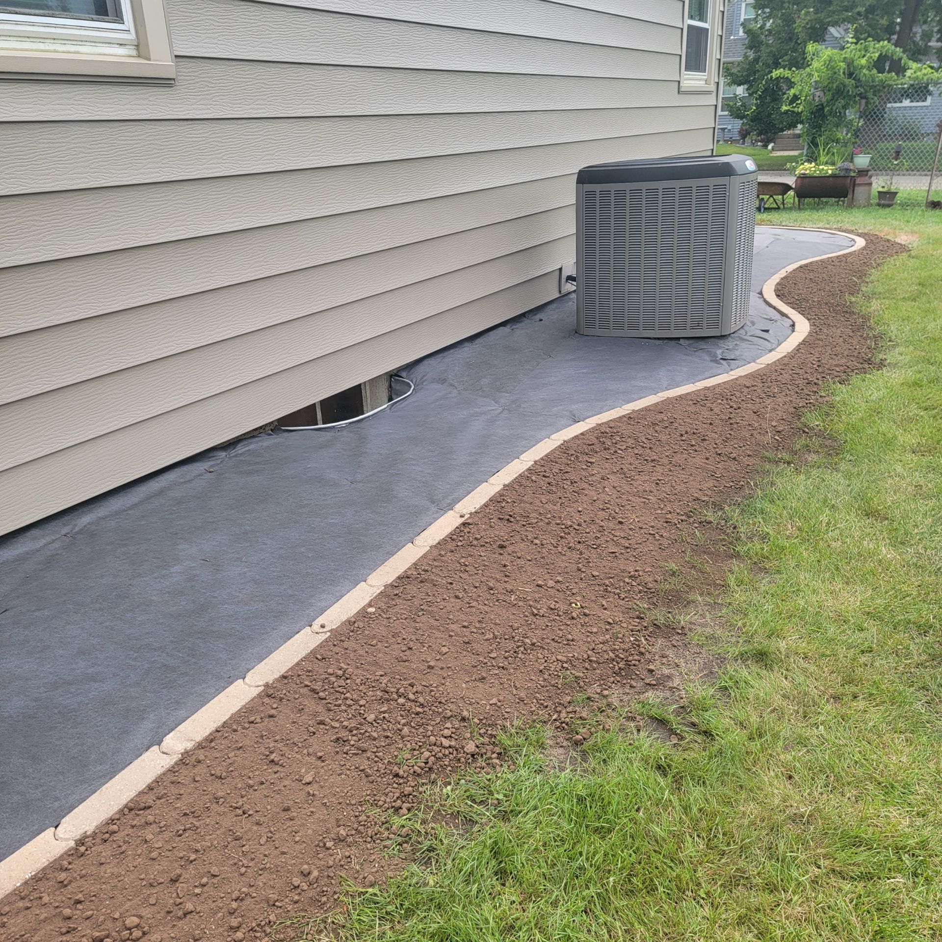 A house being prepped for new landscaping