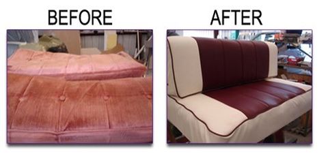Upholstery Repair — Before and After of Boat Seats in Mobile, AL