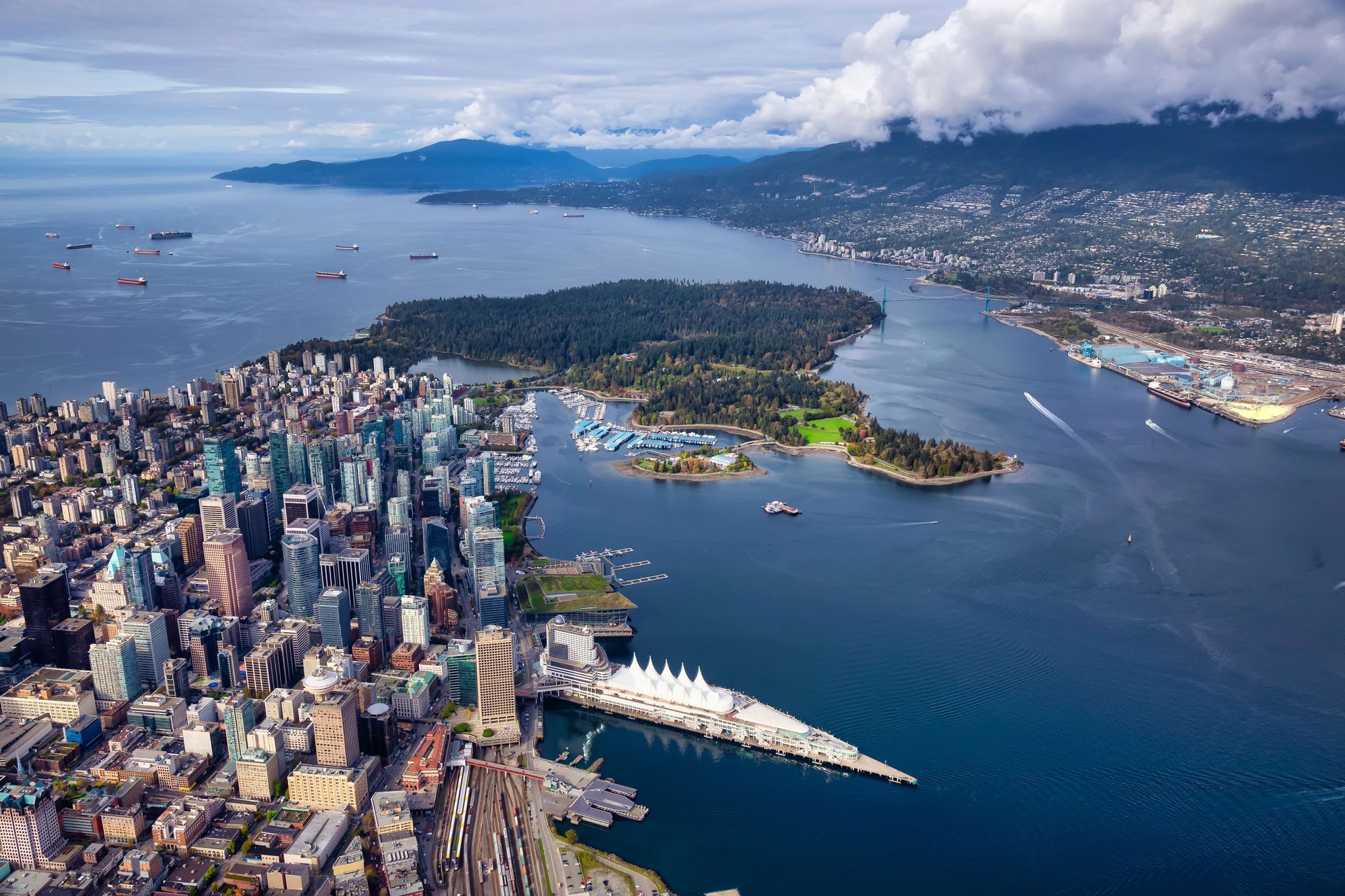 Vancouver from the sky. Vancouver Vacation Rentals.