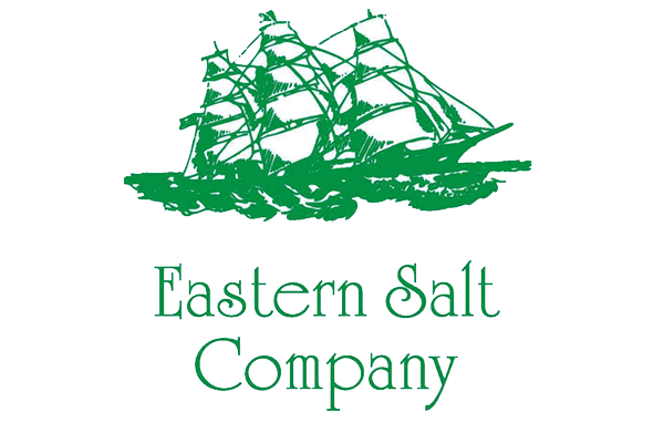 A logo for eastern salt company with a ship on it