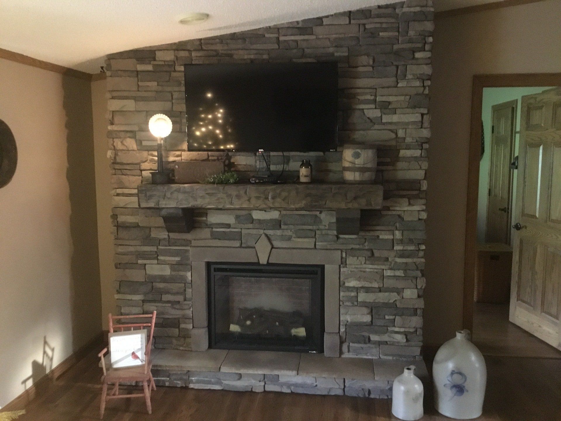 Real wood solid fireplace mantel with wood corbels