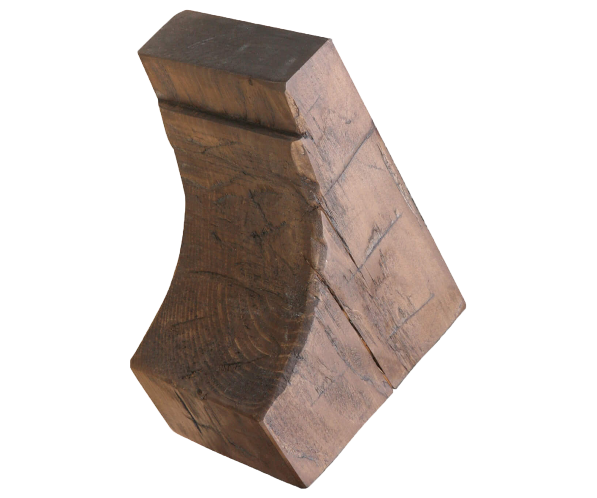 Solid timber wood fireplace hand hewn corbel