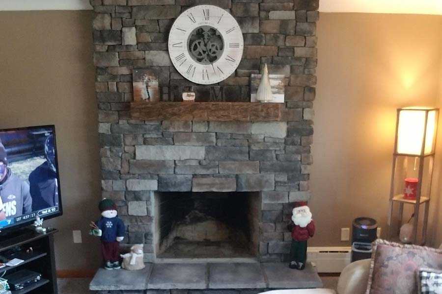 Custom made and Amish crafted reclaimed rustic timber wood mantel