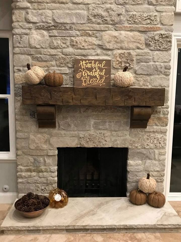 Amish made custom wood fireplace mantel with corbels