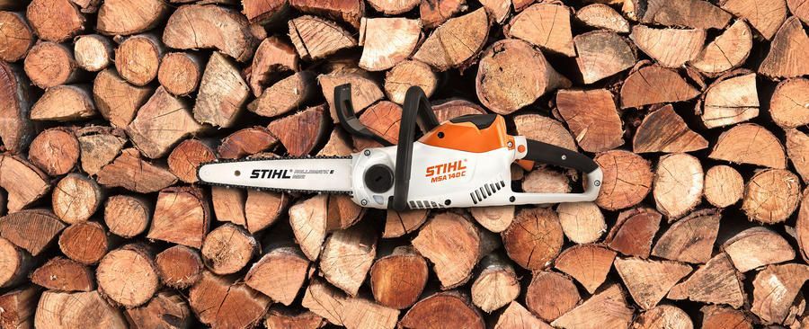 Chainsaws with Cut Wood Background | Moonah, Tas | Stihl Moonah