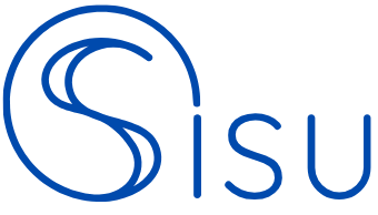 Blue logo of the word 