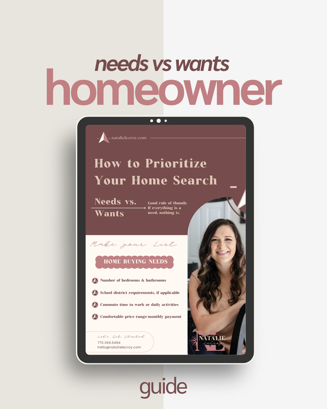Natalie LeCroy, Realtor | Needs vs Wants Homeowner Printable