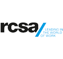 The logo for rcsa / leading in the world of work