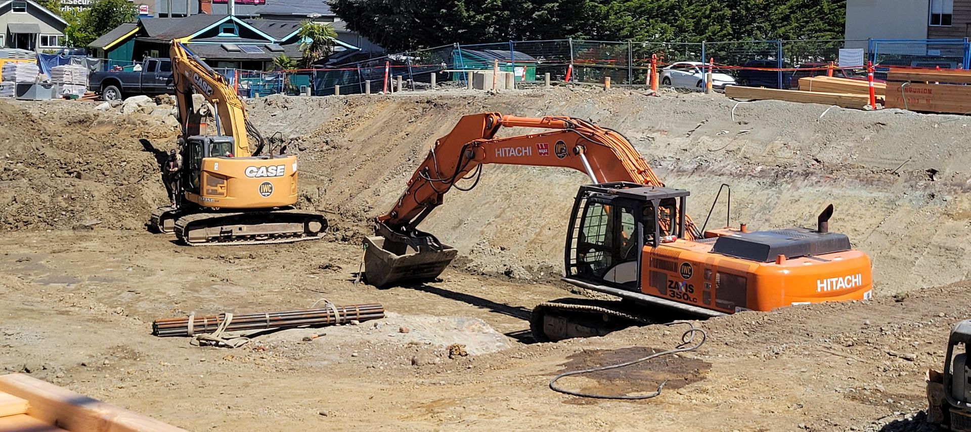 excavators grubbing a lot