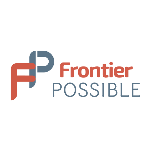 Logo of Frontier Possible; red