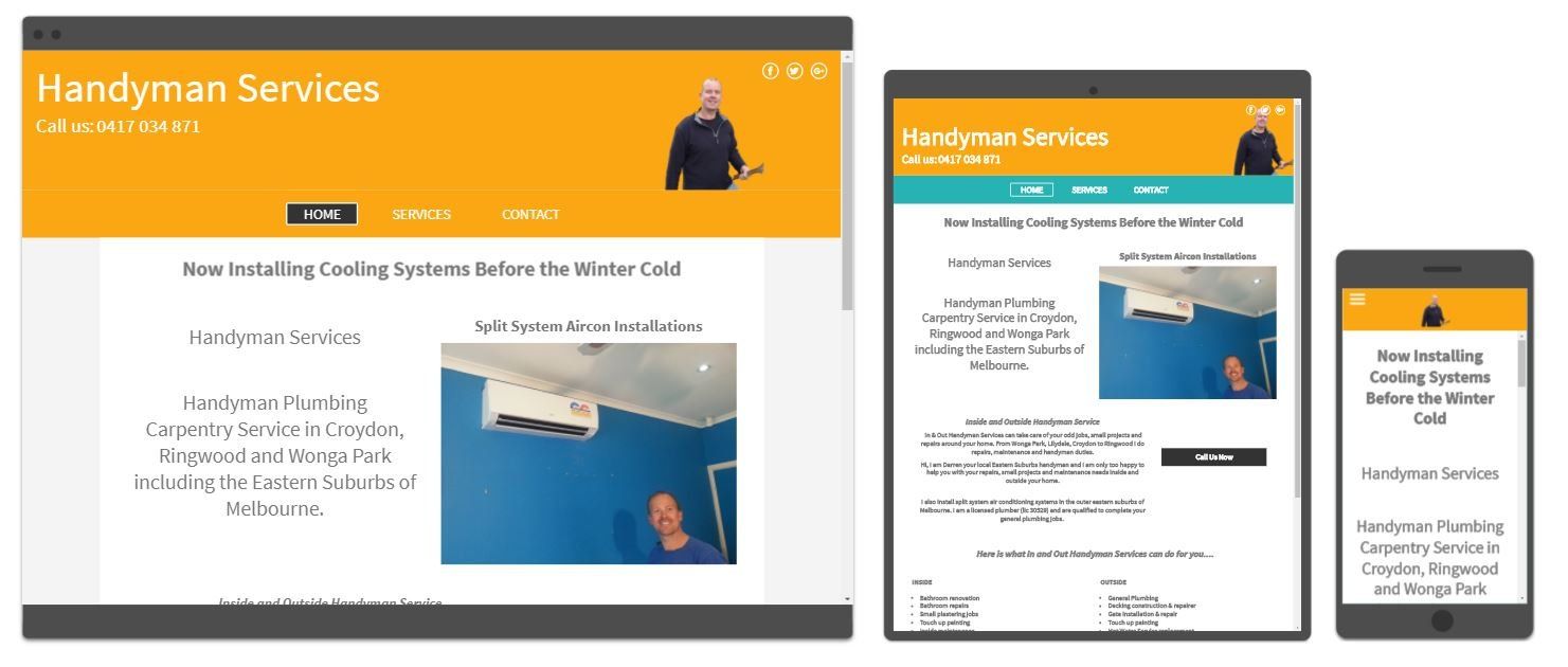 example of a basic website for the trades