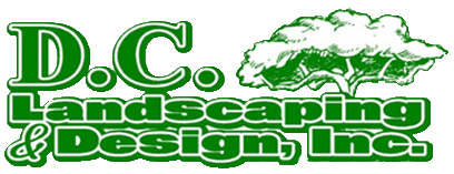 a logo for d.c. landscaping and design inc.