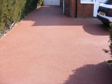 Resin bound surface in a car park