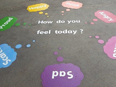 Markings on a school playground