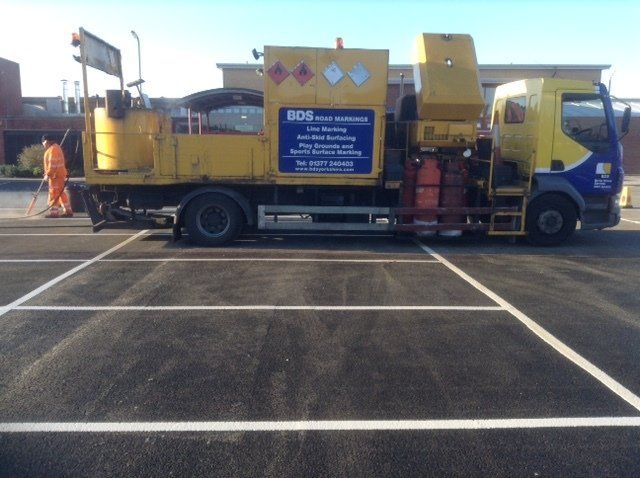 Lorry parked in a car park