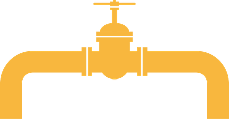 Yellow pipe with valve.