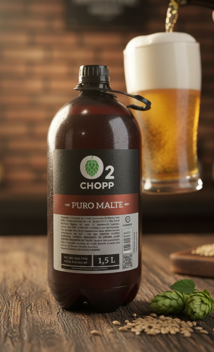 Growler 1,5L de Chopp O2 Puro Malte