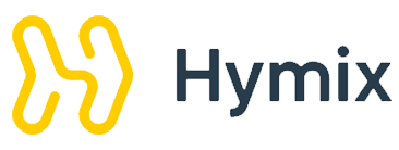 Hymix logo with a yellow abstract “H” icon and dark gray wordmark