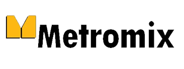 Metromix logo with a yellow stylized “M” icon and black text on a white background