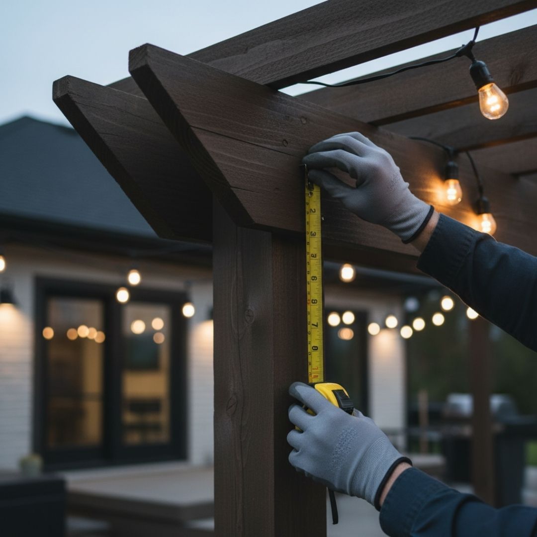 measuring for installation of lights