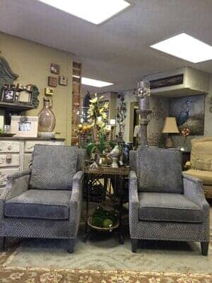 Pair of comfty gray chenille chairs, bling cross candle — Decorative Items in Baytown, TX