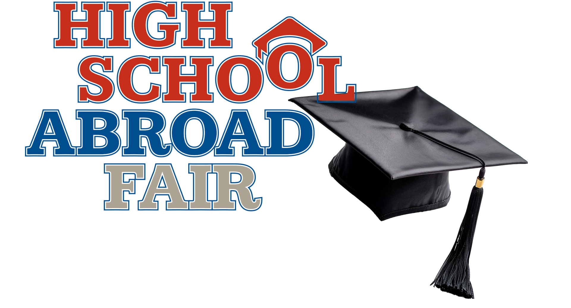 Logo HighSchool Abroad Fair met graduation cap