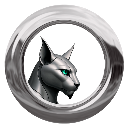 A picture of a cat with green eyes in a circle